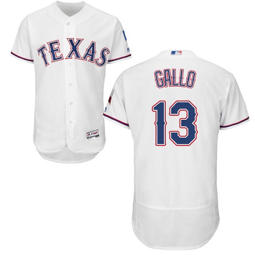 Rangers #13 Joey Gallo White Flexbase Authentic Collection Stitched MLB Jersey